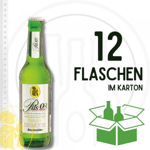 Bruckmüller Pils 03 12 x 0,33 l Mehrweg Aleflasche (Glas)