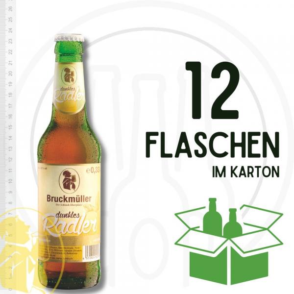 Bruckmüller dunkles Radler 12 x 0,33 l Mehrweg Langhals Glasflaschen