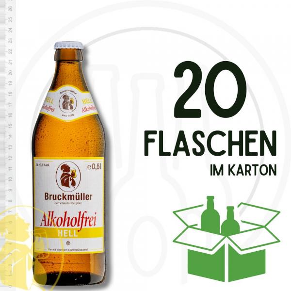 Bruckmüller alkoholfrei Hell 20 x 0,5 l Mehrweg Euro-Glasflaschen